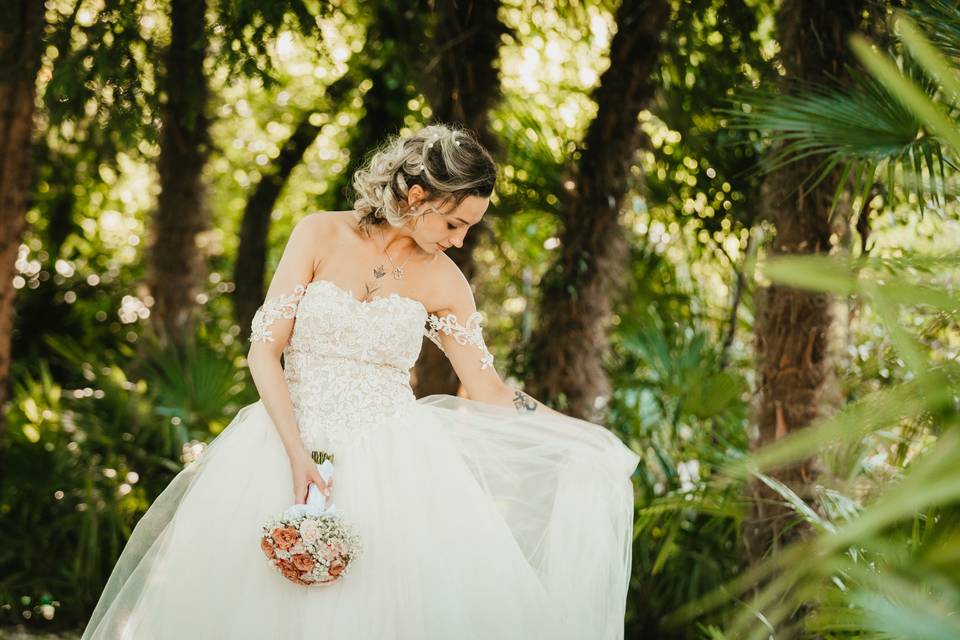 Sposa nel suo vestito