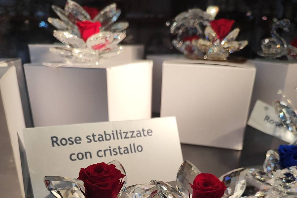 Cristallo e rose stabilizzate