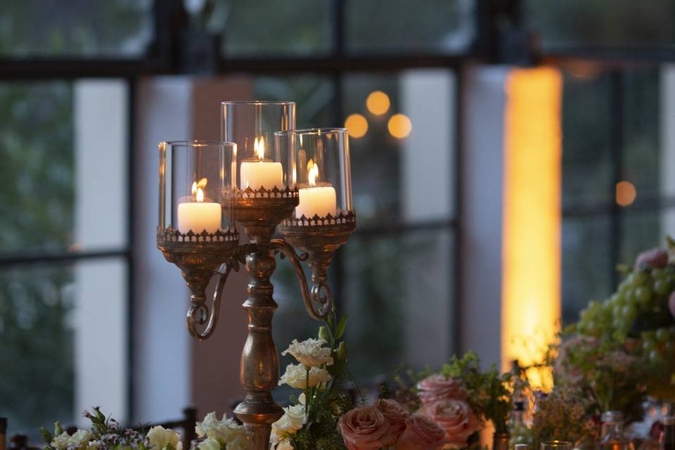 Candles and flowers