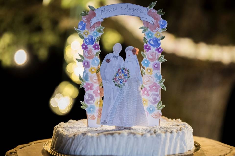 Cake topper dipinto a mano