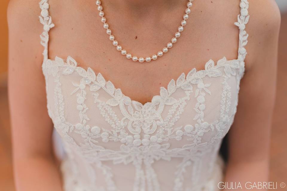 Bride's dress details