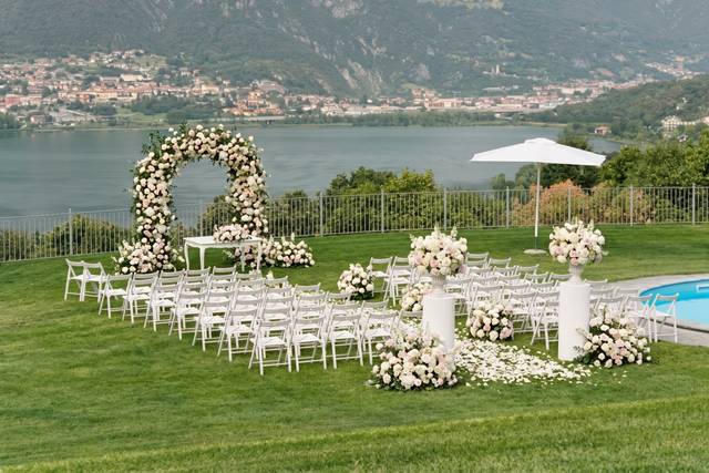 Wedding arch by the lake