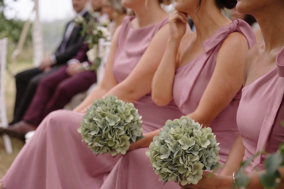 Pink dresses bridesmaids