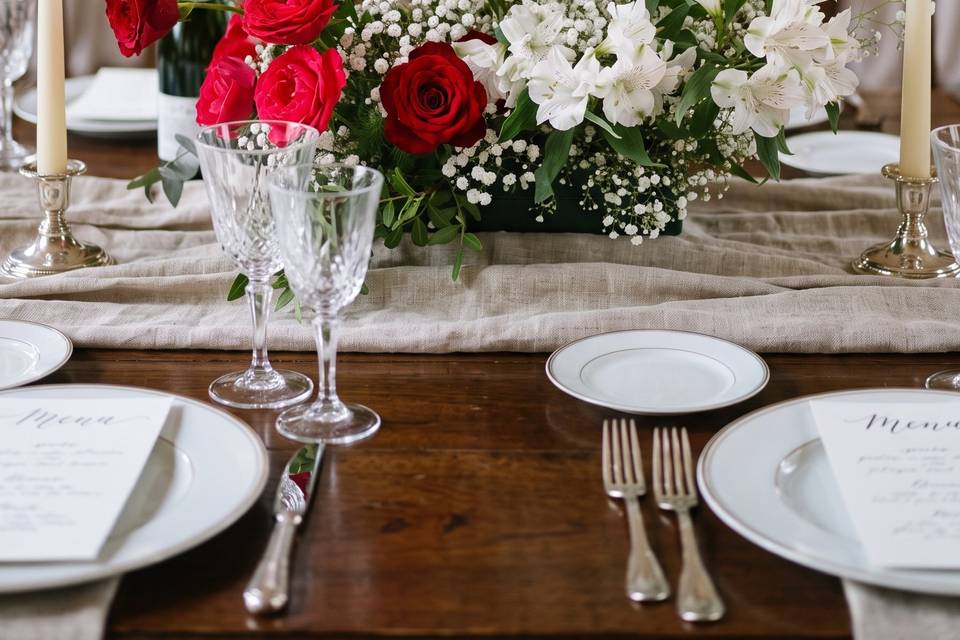 Red and White Centerpiece