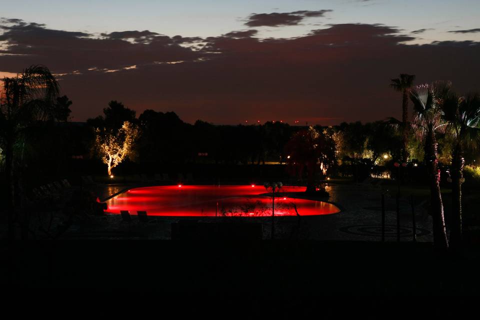 Effetti luce multicor piscina