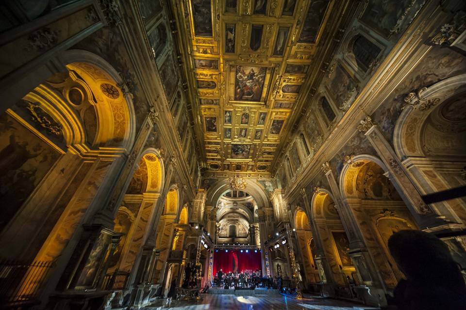 Interior of the Church of Santa Maria la Nova in Naples