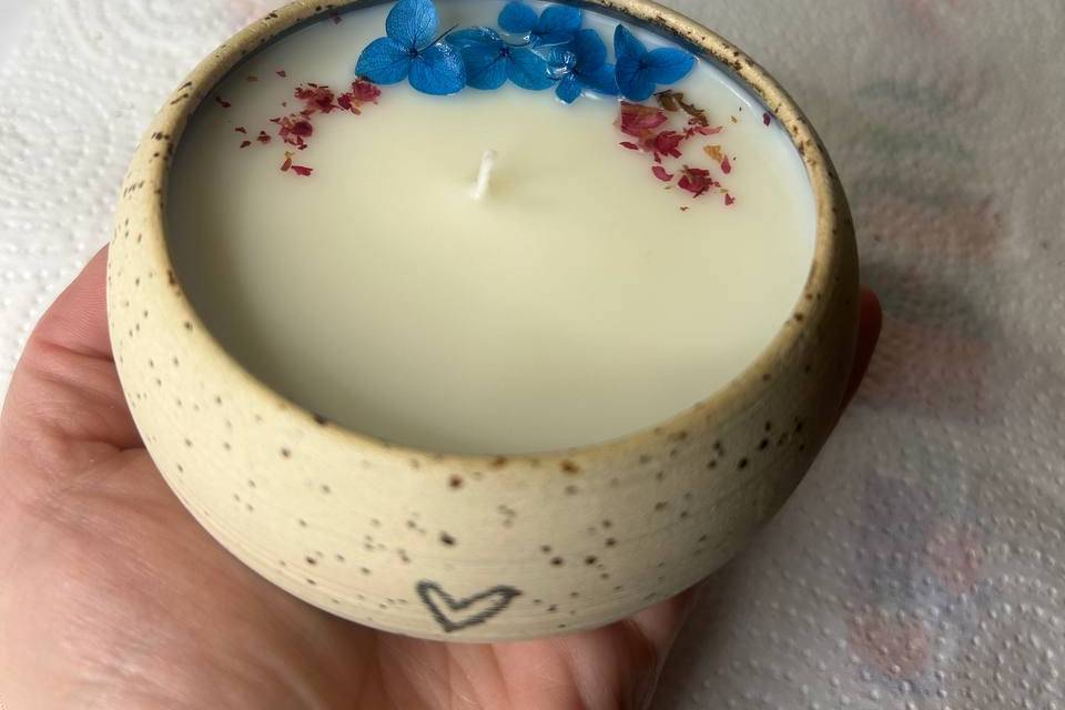 Candela vasetto in ceramica