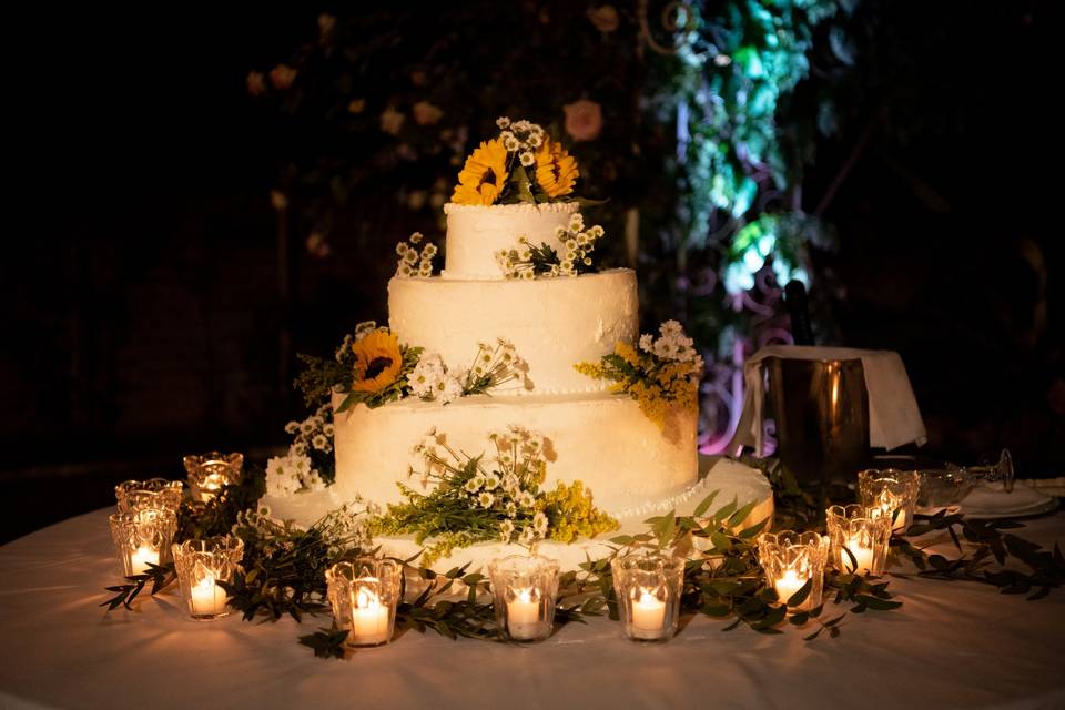 Cutting of the cake setting