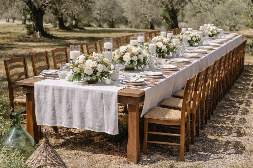 Matrimonio country negli ulivi