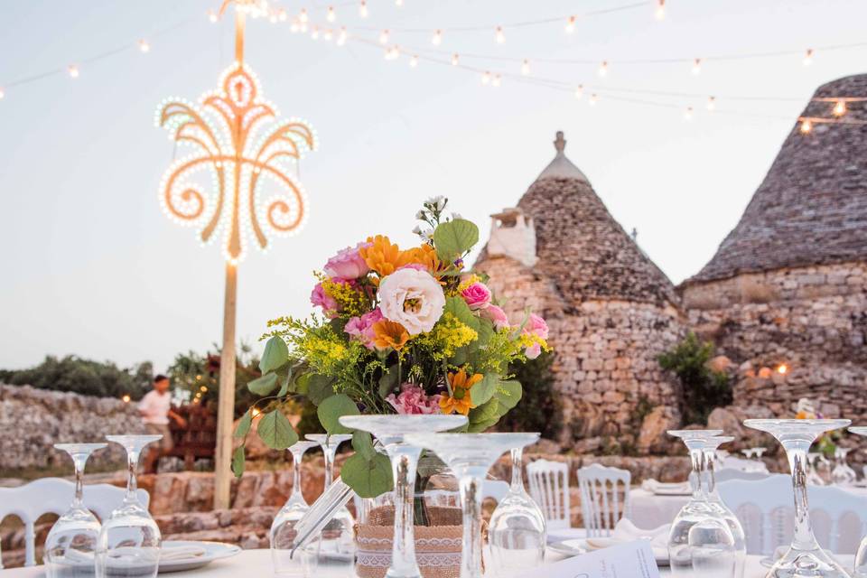 Luminarie e trulli in wedding