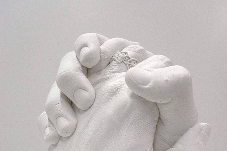 Calco mani sposi gesso