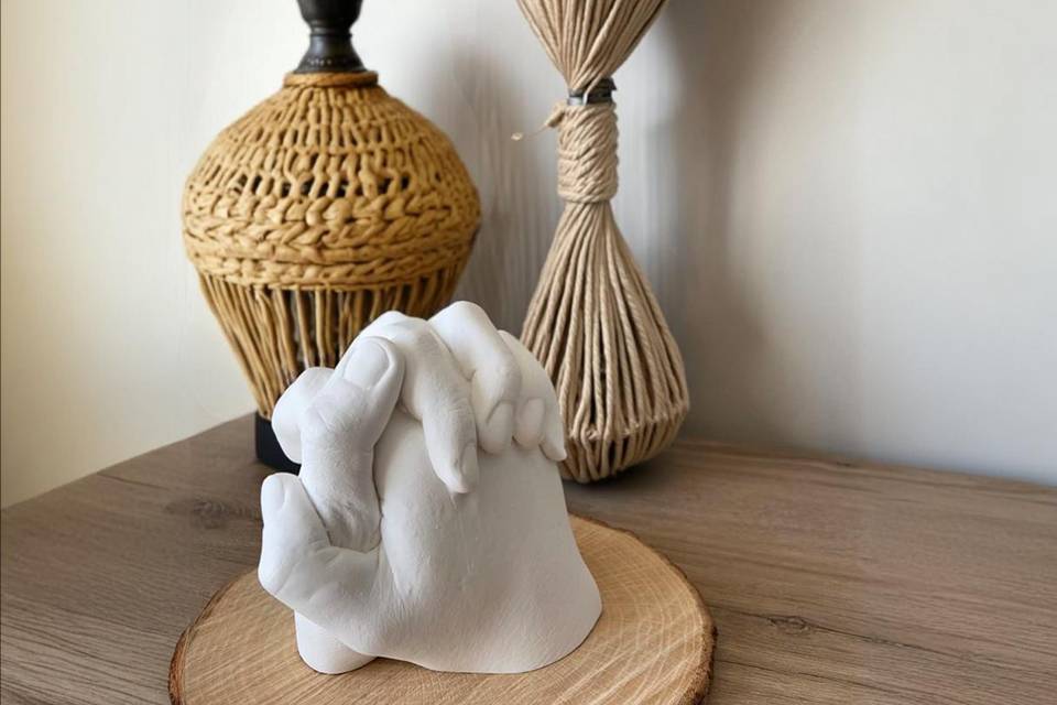 Calco mani sposi gesso