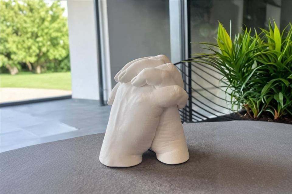Calco mani sposi gesso
