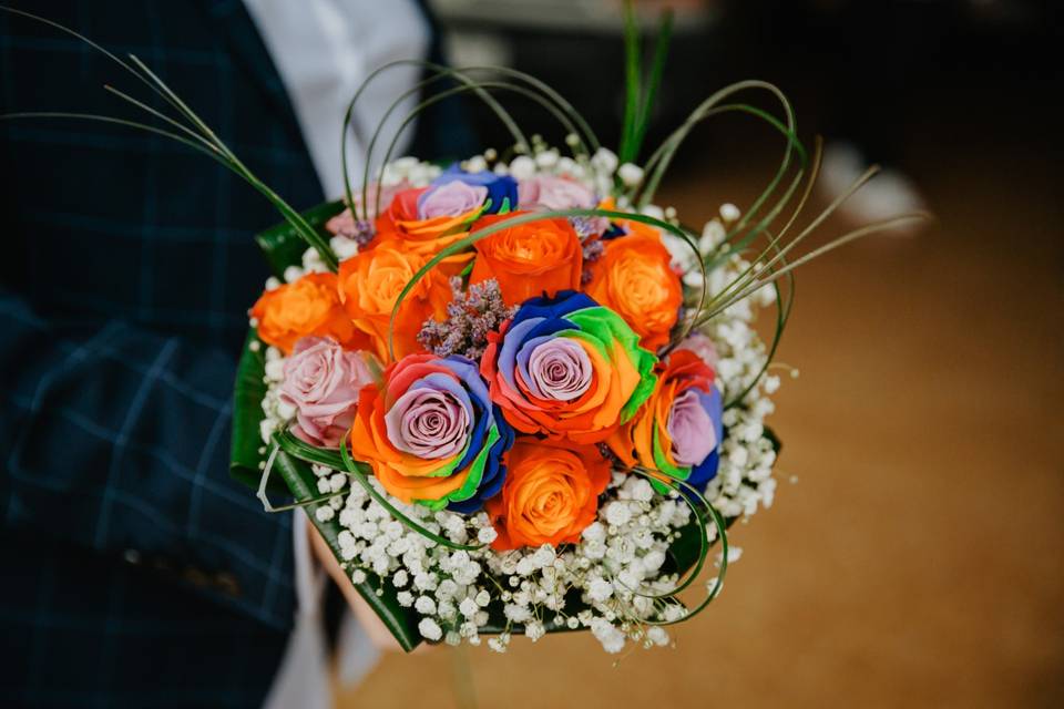 Bouquet rose rainbow