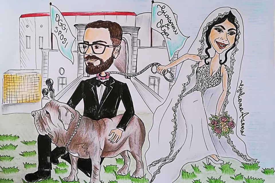 Caricatura Matrimonio Mastino