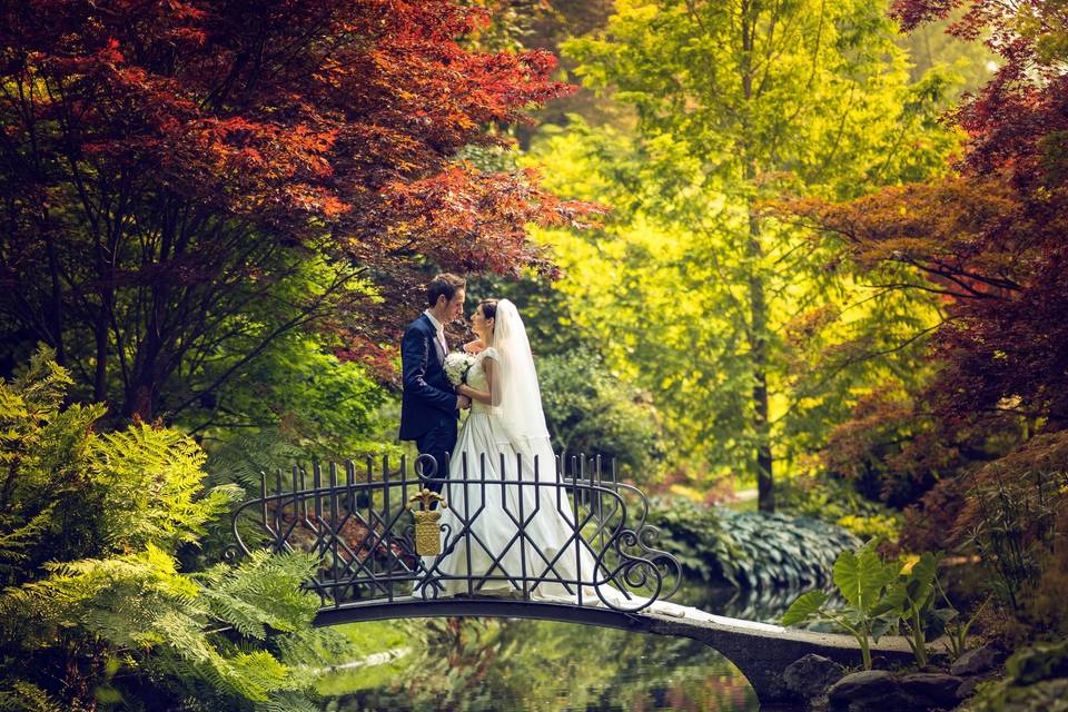 Newlyweds on the bridge