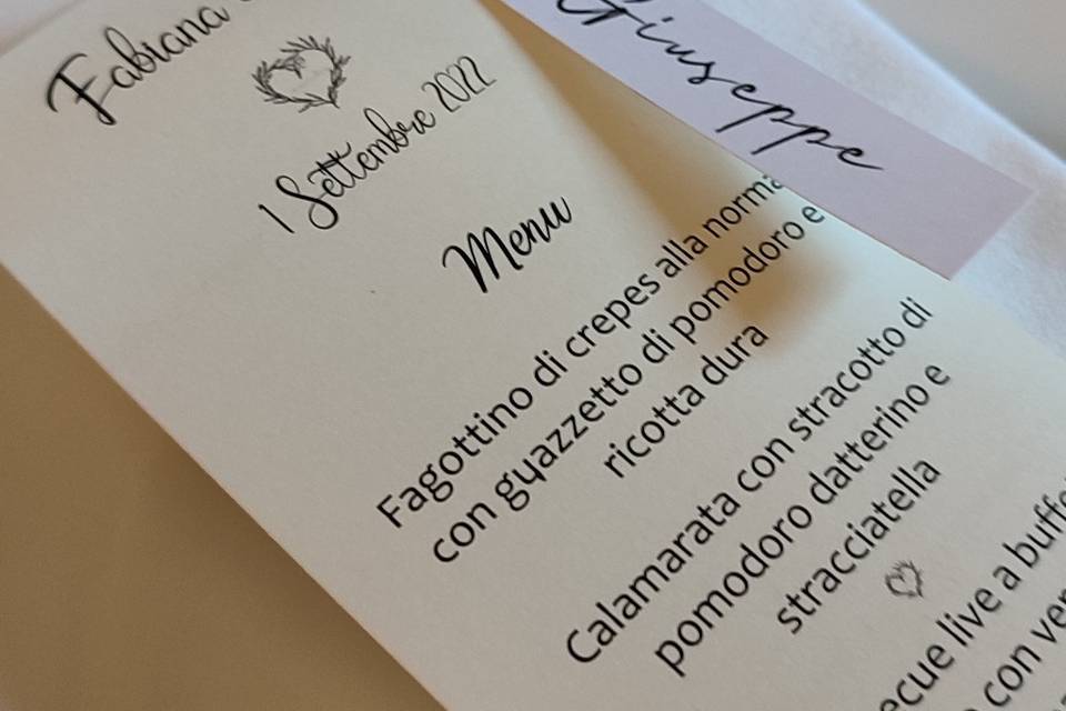 Menu e segnaposto