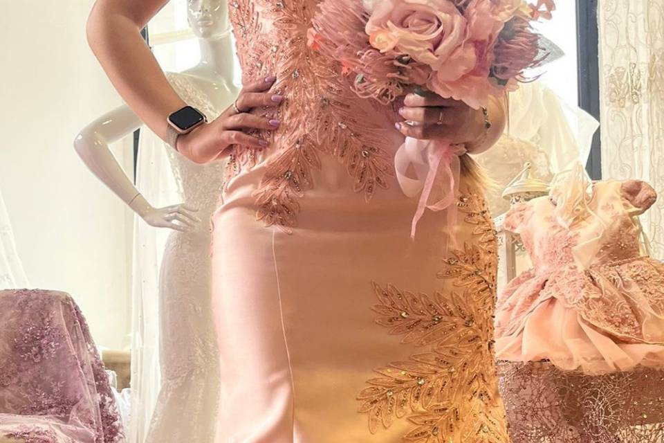 Abito per una sposa in rosa