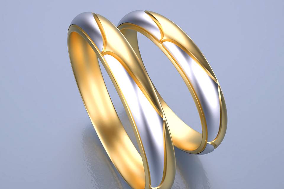 Fedi due colori oro g e b