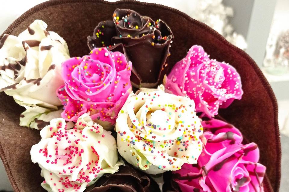 Bouquet di rose al cioccolato