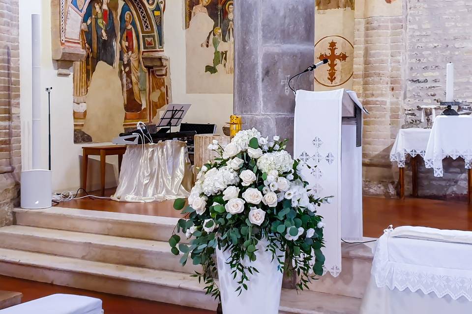 La postazione in chiesa