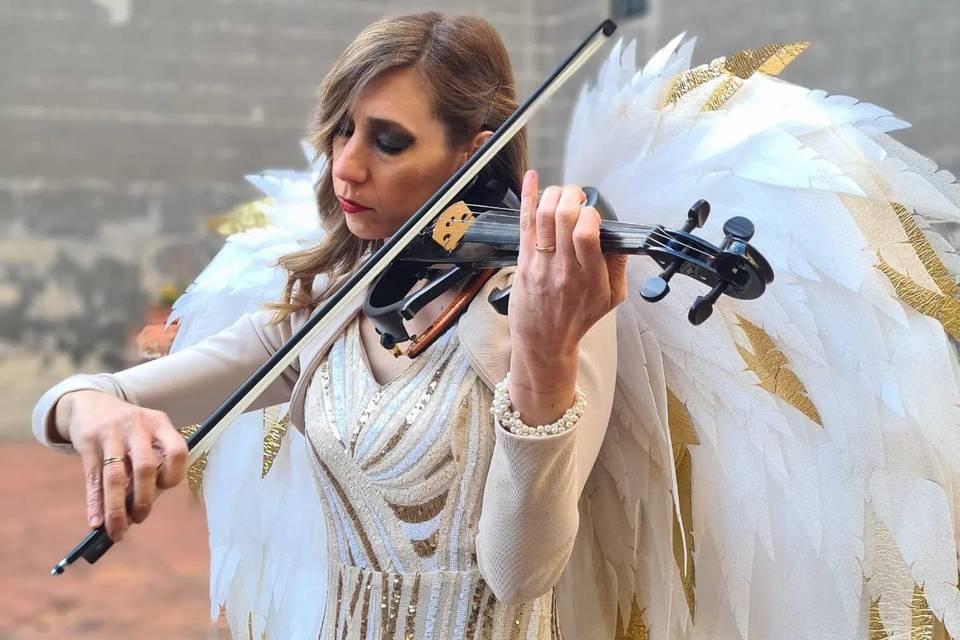 Violinista con ali