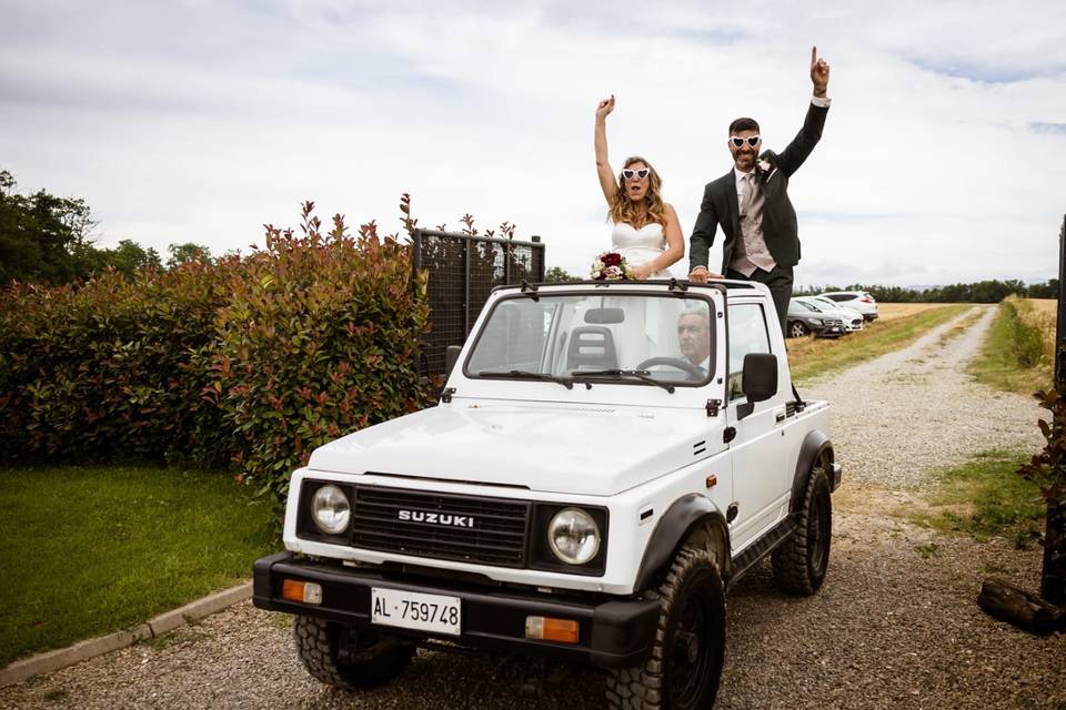 Arrivo in jeep