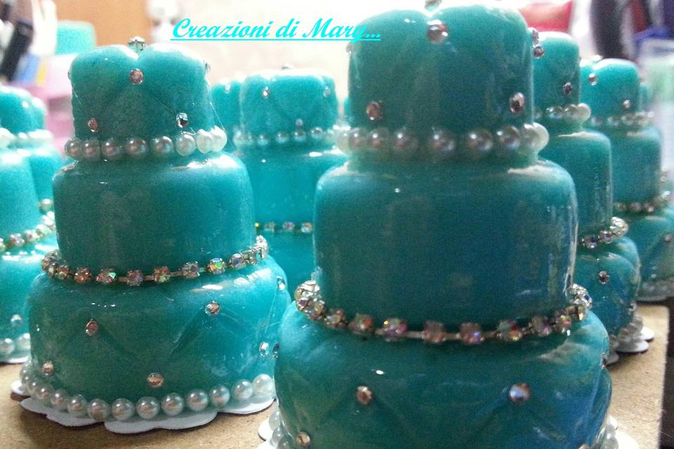 Mini wedding cake con strass