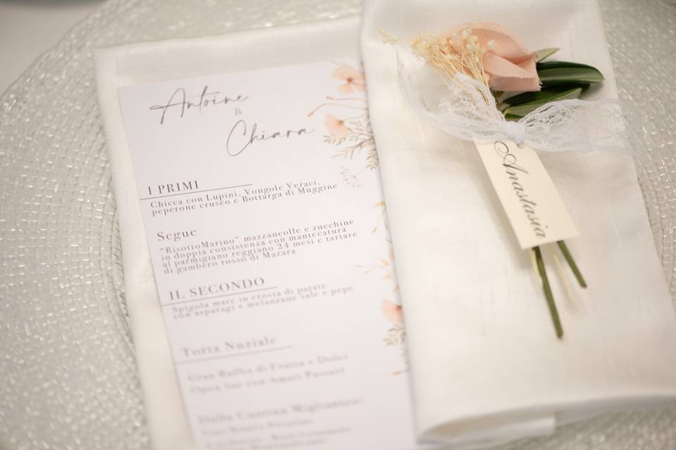 Segnaposto e menu