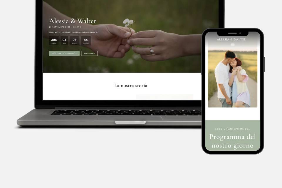 Sito web matrimonio - modello1