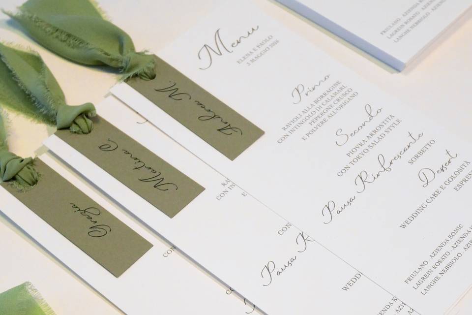 Menu e segnaposto
