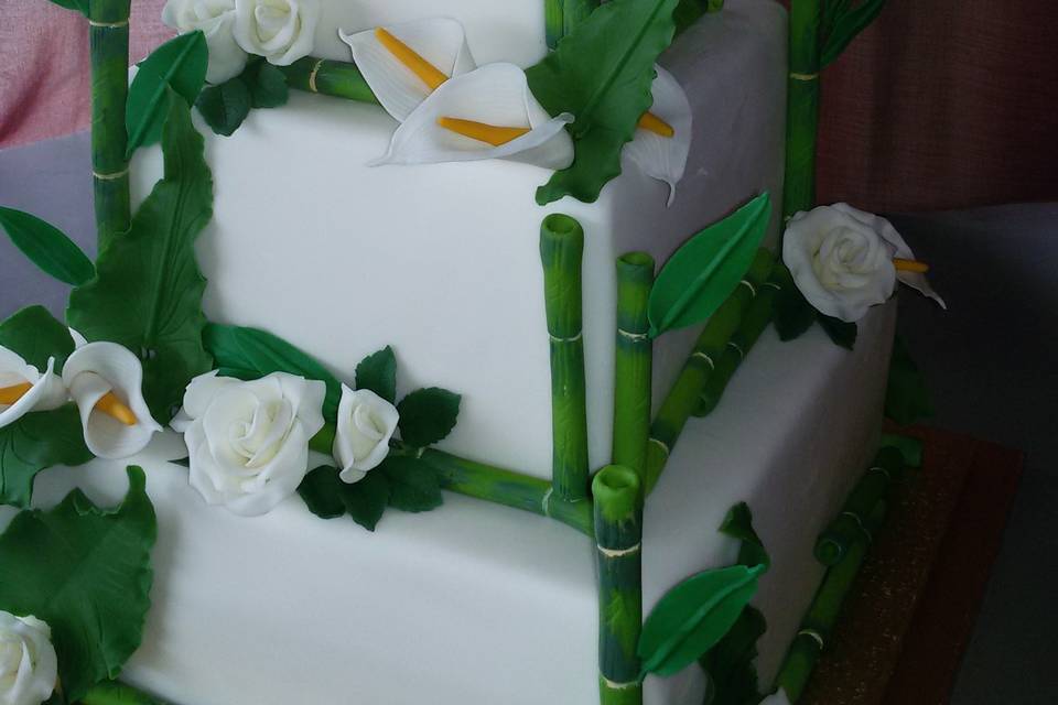 Bamboo wedding cake