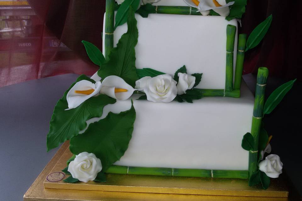 Bamboo wedding cake