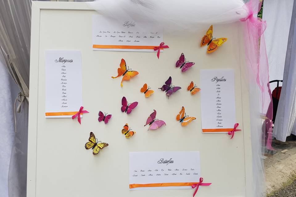 Butterflies tableau de mariage
