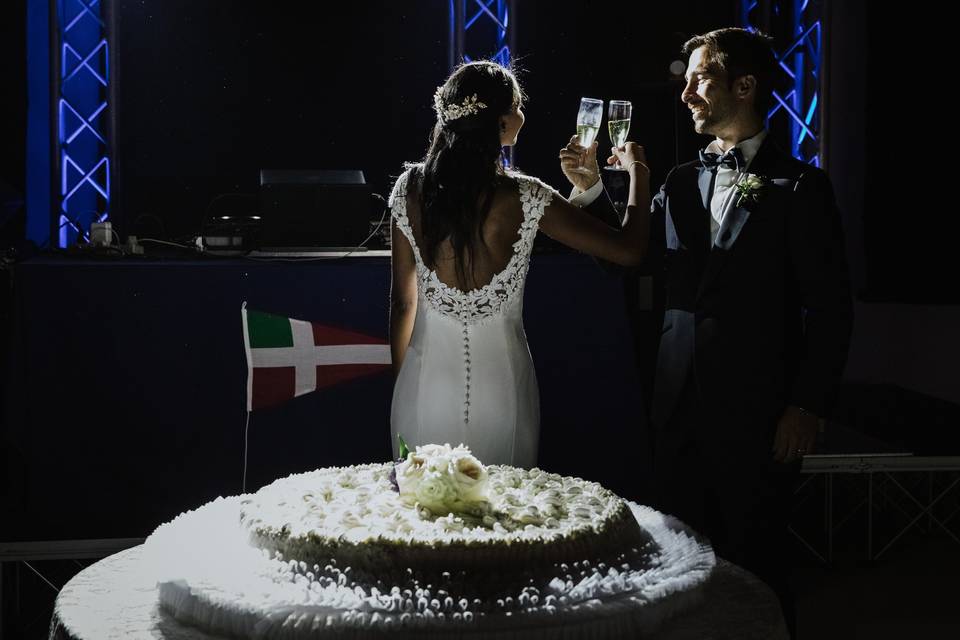 Illuminazione torta matrimonio