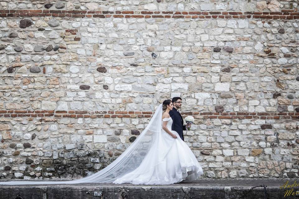 Passeggiata con sfondo romanic