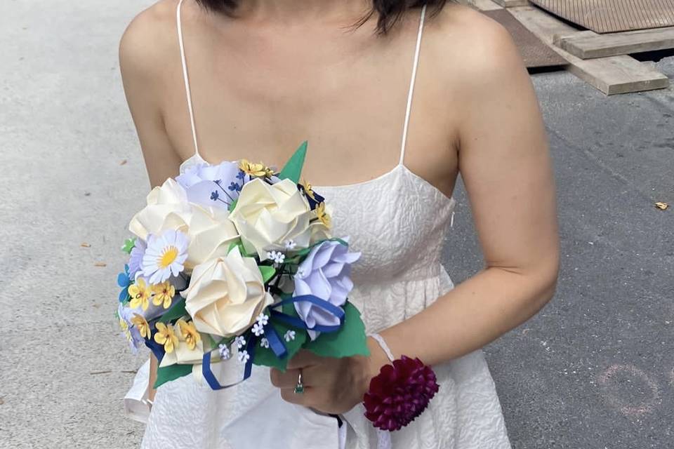 Bouquet sposa origami