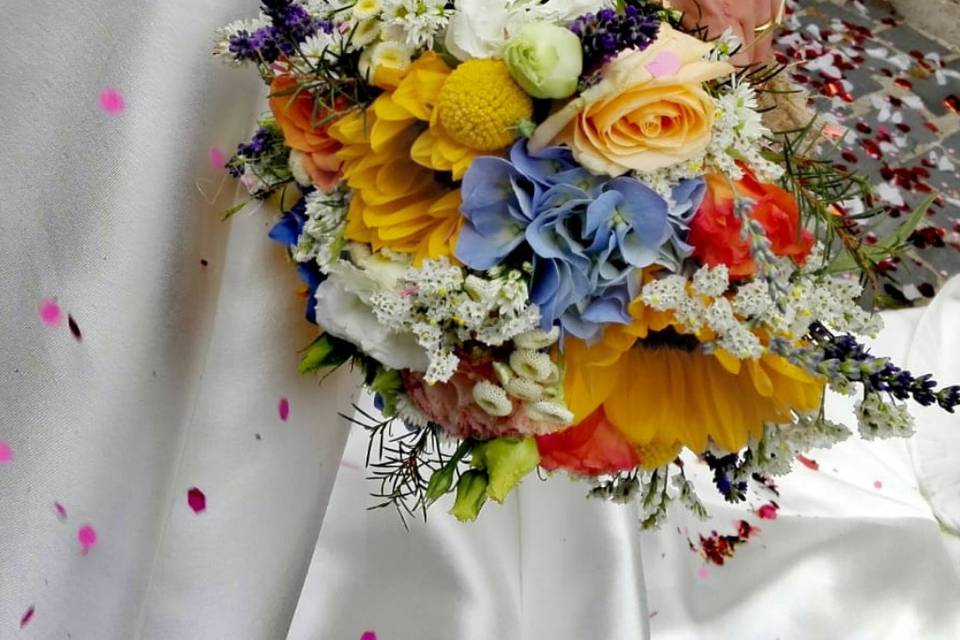 Bouquet sposa multicolore