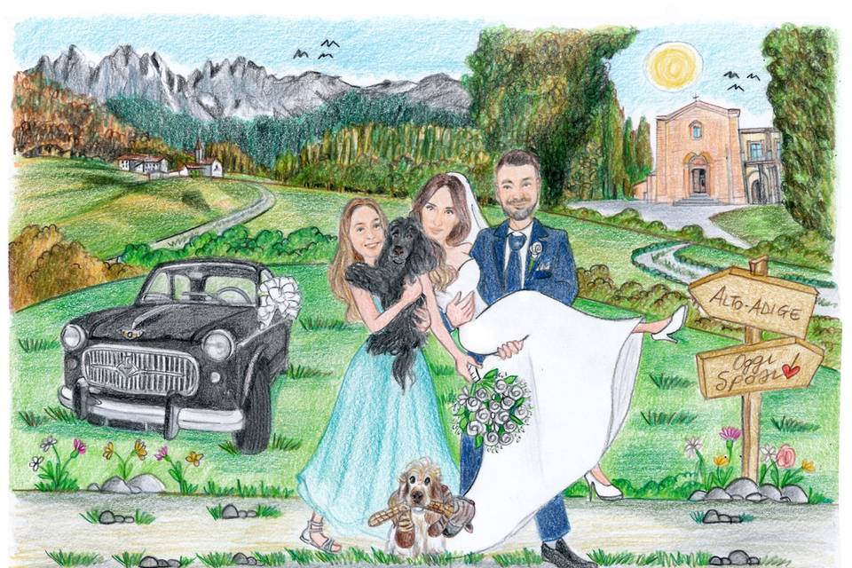 Scenetta sposi Fatta a Mano