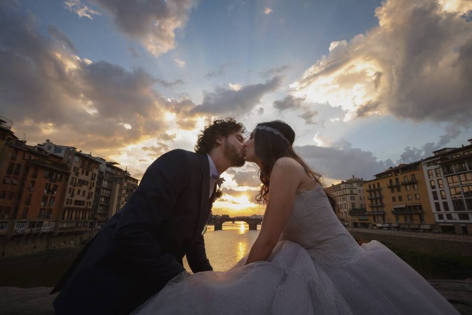 Bacio sul ponte vecchio