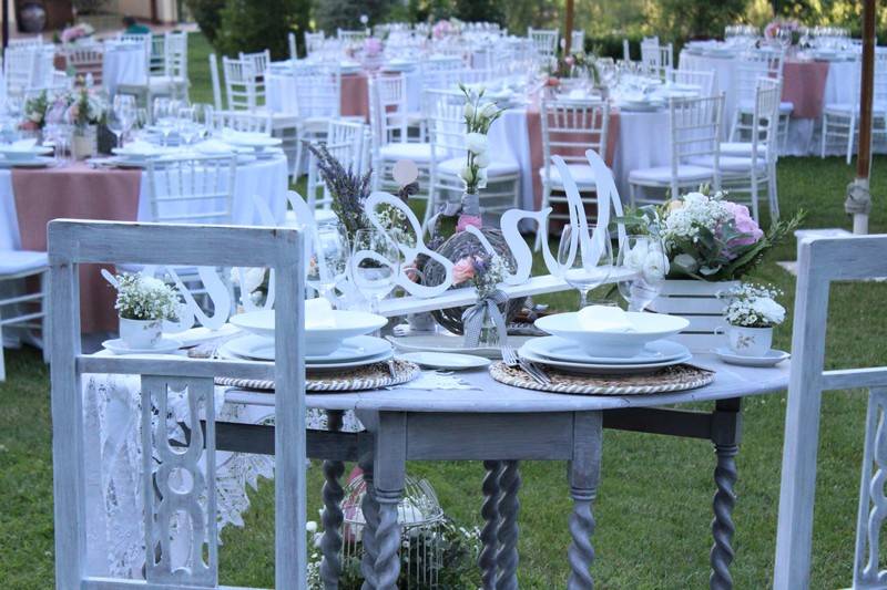 Tavolo sposi shabby