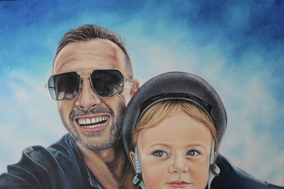 Papà e figlio. 50*60