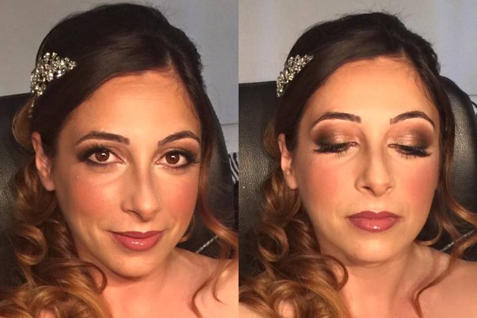 Prima e dopo il makeu-up sposa