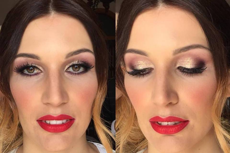 Prima e dopo il makeu-up sposa