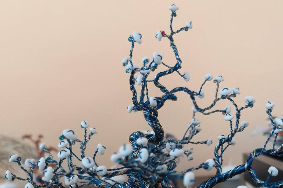 Filo di rame blu e argento