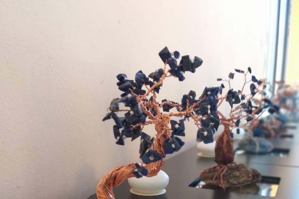 Filo di rame e corallo di vetr