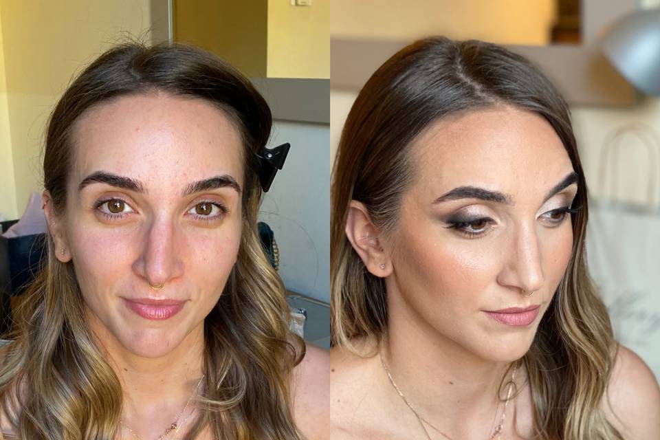 Prima e dopo makeup sposa