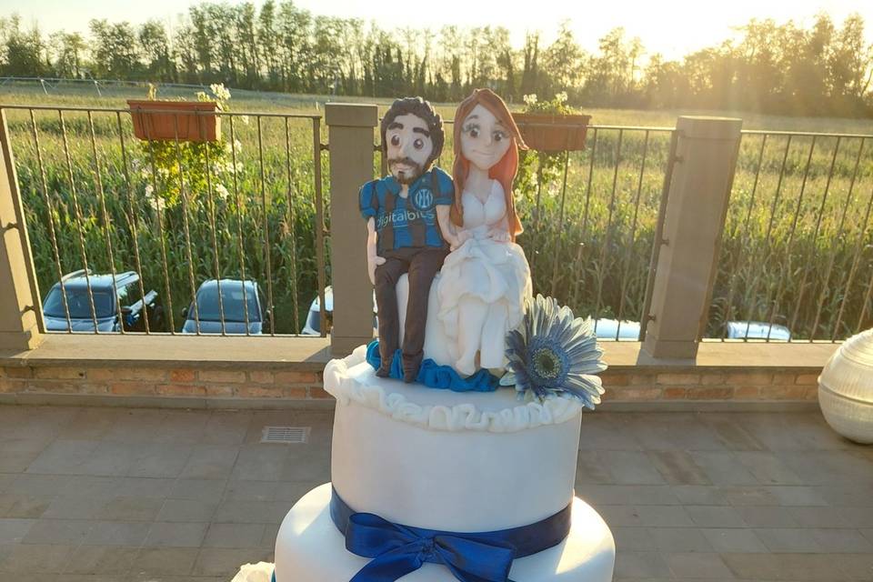 Wedding cake blu tutta vera