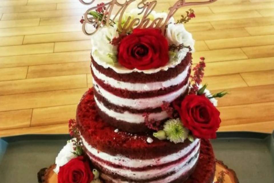 Red velvet wedding cake