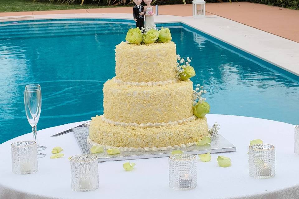 Un matrimonio bordo piscina